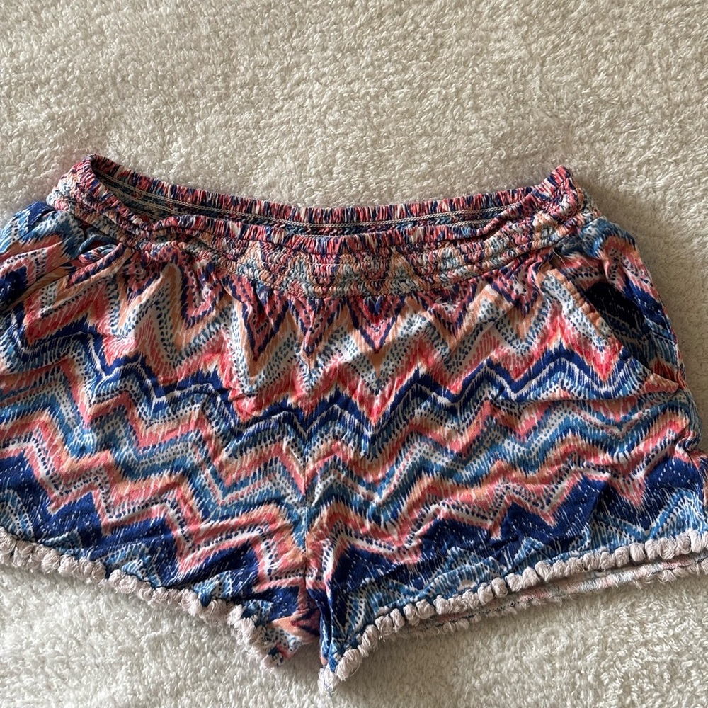Joey B Girl’s Zigzag Shorts - Blue, Pink, White